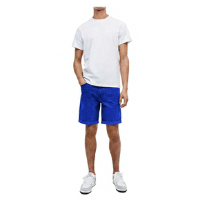 Pantalones Cortos Bermuda de Algodón Lavado de Color Sólido para Hombre, Cintura Media, Cierre de Botones, Estilo Casual, Gris - Product Image 3