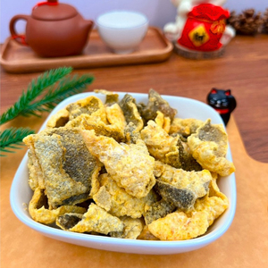 หนังปลาแซลมอนทอดกรอบ รสไข่ 1 กก. บรรจุภัณฑ์สุญญากาศ กล่อง/ถุง บรรจุภัณฑ์แบบขายส่ง อายุการเก็บรักษา 12 เดือน - Product Image 1
