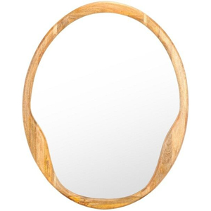 Miroir mural ovale décoratif en bois doré antique, cadre en acajou sculpté à la main, pour hôtel et décoration intérieure - Product Image 3