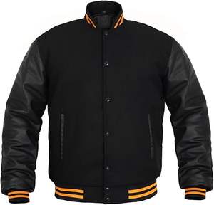 Veste universitaire double boutonnage personnalisée pour homme, 100 % coton, broderie chenille, logo personnalisé imprimé, imperméable et coupe-vent, vente en gros - Product Image 2