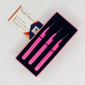 Pinzas de Acero Inoxidable de Alta Calidad Somofy Enterprises, Rectas, con Recubrimiento de Goma Aislante, para Extensión de Pestañas, Duraderas y Precisas - Product Image 4