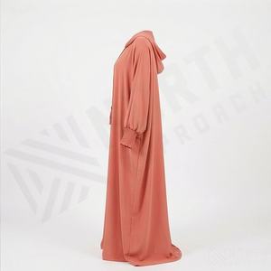 2025 OEM Kimono Abaya pour femmes musulmanes, en tissu polyester épais, doux et très extensible, col en V, manches longues, pour fêtes, Ramadan, mariages - Product Image 3