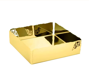 Porta Servilletas de Acero Inoxidable Pulido en Dorado, Diseño Artesanal, Perfecto para Vajilla de Restaurante y Hotel, Decoración Elegante - Product Image 1