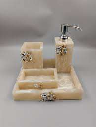 Juego de Accesorios de Baño de 4 Piezas de Resina, Moderno y Lujoso, Personalizable, Juego de Regalo, Portacepillos de Dientes, Vaso para Cepillos de Dientes, Dispensador de Jabón - Product Image 6