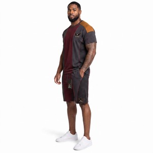 Ensemble de vêtements d'été pour hommes, t-shirt à manches courtes en tissu flexible et short assorti pour l'entraînement et la mode décontractée - Product Image 1