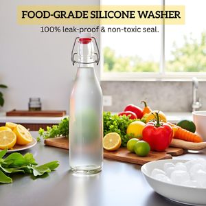 Bouteille en verre borosilicate METIER avec bouchon à vis, fil en acier inoxydable, sans BPA, étanche, hermétique, pour l'école, la randonnée, les boissons chaudes - Product Image 4