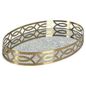 ถาดสแตนเลส ถาดเสิร์ฟโลหะ ถาดอาหารทรงกลม ถาดสแตนเลสแบบแบนตื้น - Product Image 3