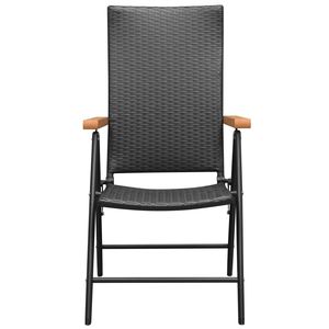 Set di 2 Sedie da Giardino in Rattan PE Nero, Design Pieghevole Standard - Product Image 3