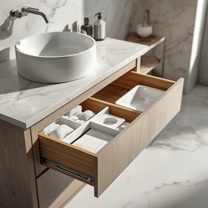 Mobile <span class=keywords><strong>Bagno</strong></span> Moderno con Lavabo in Ceramica, Design Personalizzato in Legno Massello OEM ODM TOBECO - Product Image 2
