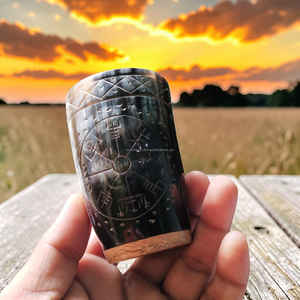 Corne à boire viking sculptée à la main de luxe, en corne de bœuf naturelle, à prix avantageux - Product Image 4