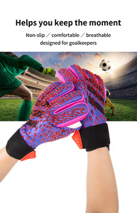 Football Goalkeeper Gloves Unisex <b>Full</b> Finger PU Leather Non <b>Slip</b> Breathable Adjustable Wrist Strap Hook Loop Closure - Product Image 4