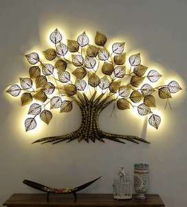 Décoration murale moderne en métal doré en forme de feuille de Ginkgo, ornement rond en fer suspendu de luxe, décoration de salon, sculpture florale artistique - Product Image 6