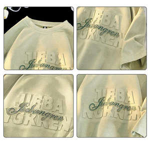 Fabricante de Ropa, Camiseta de Algodón Orgánico Tejido para Hombre, OEM, Estampado Gráfico en Relieve, Camisetas Personalizadas con Estampado 3D en Relieve - Product Image 6