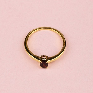 Attractive Natural Red <b>Garnet</b> Gemstone IGI Certified Yellow Gold Plated 925 Sterling <b>Silver</b> Handmade Trendy Women's <b>Ring</b> - Product Image 6