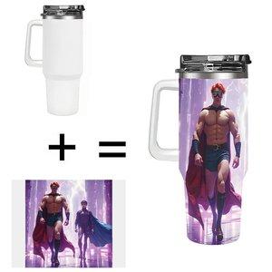 Stainless Steel Tumbler 40oz With Handle For <b>Coffee</b> And Tea Travel Use - Product Image 1