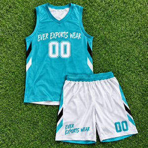 Ensemble de shorts et maillot de basket-ball brodés personnalisés EEW, séchage rapide, maille douce, uniforme de basket-ball athlétique, vêtements de sport, ensemble d'équipe - Product Image 2