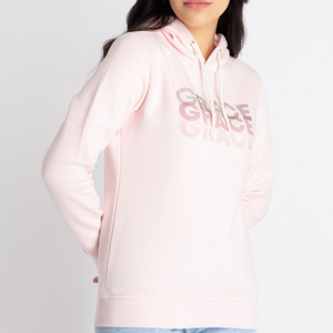 Women's <b>Orange</b> Hooded <b>Fleece</b> Sweatshirt Solid Breathable Eco-Friendly Quick Dry Full Sleeve Casual Knitted Cotton Pullover Front - Product Image 3