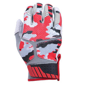 Gants de baseball camouflage rouge avec fermeture auto-agrippante en polyester respirant, unisexe adulte, main droite - Product Image 4
