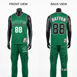 Premium 180 GSM Polyester Mesh Jersey And <b>Pant</b> Set Green Black Rib Trim Custom Embroidery Logo Mesh Jersey and <b>pant</b> men's - Product Image 2