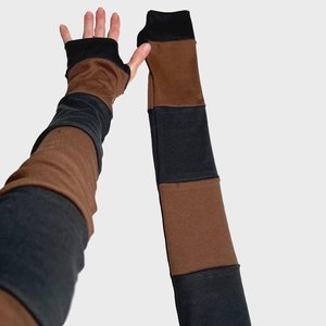 Manguito de brazo a rayas morado y negro para adultos, protección anti-UV, diseño elástico unisex, para ciclismo y actividades al aire libre, manguito de brazo personalizado. - Product Image 2