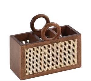 Support à couverts moderne en bois de manguier fait main, écologique, en bois d'acacia pour table - Product Image 4