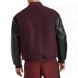 Blouson Bomber Varsity Homme avec Manches en Similicuir Style Collège Classique Baseball Streetwear Vêtement d'extérieur Automne Hiver - Product Image 3