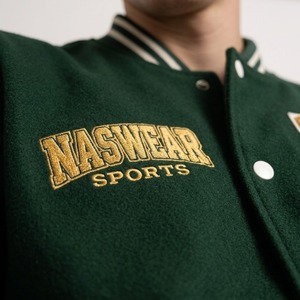 Wholesale Premium Quality Men's Green Varsity <b>Jacket</b> PU <b>Leather</b> Sleeves Chenille Patches Preppy Style Men Varsity <b>Jacket</b> - Product Image 3