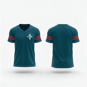 เสื้อเจอร์ซีย์อเมริกันฟุตบอลผู้ชายคุณภาพพรีเมียมสำหรับฤดูร้อน คอวี แขนสั้น ไซส์ใหญ่ แห้งเร็ว ผลิตจากโพลีเอสเตอร์ 100% - Product Image 1