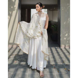 Ensemble de costume en satin de rayonne blanc féerique pour femme, taille XS - Product Image 5