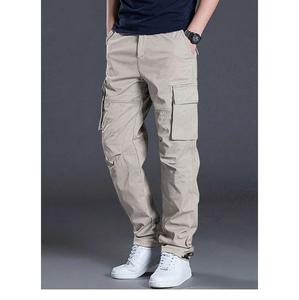 Pantalon Cargo de Sport Décontracté Droit en Toile Noire de Haute Qualité, avec Fermeture Éclair Élastique, Résistant aux Déchirures, en Tissu Peigné Lourd - Product Image 5
