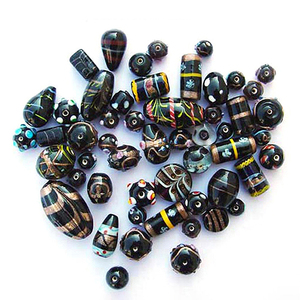 Cuentas de Vidrio Negras de Primera Calidad de Fabricante Indio para la Elaboración de Joyas, Accesorios Decorativos, Precio Directo de Fábrica al por Mayor - Product Image 3
