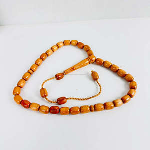 Tasbih de prière en perles de bois naturel poli, écologique et de haute qualité, fait main, chapelet islamique pour le Dhikr quotidien musulman - Product Image 4