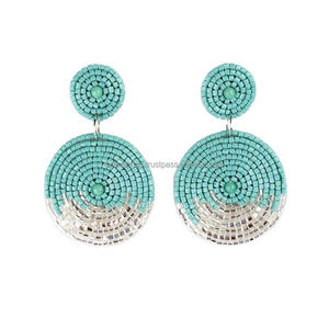 ต่างหูลูกปัดสีทองเงินสีดำทำด้วยมือน้ำหนักเบาเครื่องประดับสำหรับผู้หญิงต่างหูงานปาร์ตี้ขายส่ง - Product Image 6