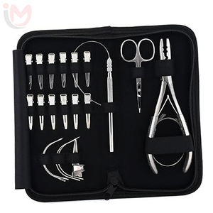 Kit de herramientas profesionales para extensiones de cabello, alicates de acero inoxidable, tijeras, micro anillos, herramienta de instalación de micro eslabones, alicates de crimpado. - Product Image 5