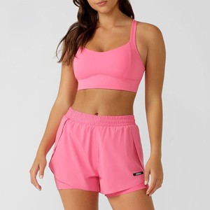Short de sport 2-en-1 pour femme, taille haute, léger, avec doublure compressive et poches, coupe classique, idéal pour l'entraînement et la course à pied - Product Image 3