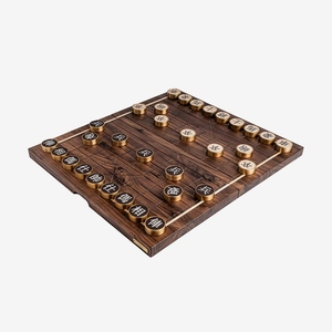 Traditional <b>Wooden</b> Chinese <b>Chess</b> <b>Set</b> Featuring Carved <b>Wooden</b> Board And Distinctive Round Playing Pieces For Strategy & Fun - Product Image 1