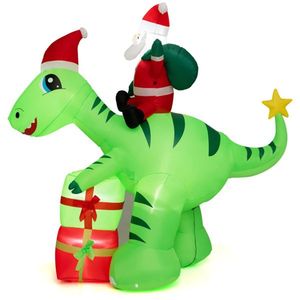 Dinosaurio Inflable de 8 Pies de Santa Claus para Decoraciones Navideñas de Jardín al Aire Libre, Decoración Festiva de Navidad - Product Image 2