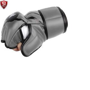 Gants d'entraînement unisexes SUMROOS INDUSTRY à demi-doigts en PU, impression numérique, fermeture auto-agrippante réglable pour MMA, boxe, arts martiaux - Product Image 3