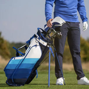 Sac de golf pliable en cuir PU, imperméable, bleu, léger, avec 6 séparateurs, logo brodé personnalisé, grande capacité - Product Image 4