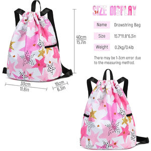 Custom Printed Sublimation <b>Drawstring</b> Bags Polyester Gym <b>Backpack</b> Sports Travel Promotional Logo String Bags - Product Image 4
