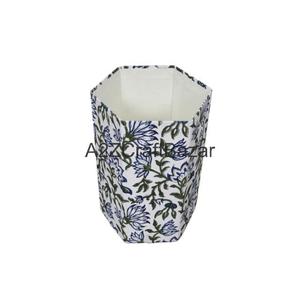 Poubelle hexagonale élégante en carton de papier coton fait main, pliable, à ouverture supérieure, pour usage intérieur/extérieur, bureau ou rue, vente en gros - Product Image 2