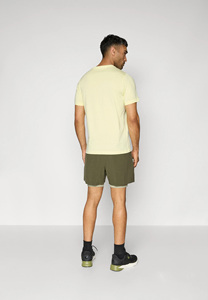 Men's Olive Green Solid Running Bermuda Shorts <b>Mid</b> Waist Drawstring Closure Casual Woven Breathable Canvas Polyester/Cotton - Product Image 3