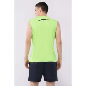 Camiseta Deportiva sin Mangas para Hombre STAG Iconic, Cuello Redondo, Color Verde Neón, Transpirable, Ligera, para Entrenamiento de Verano - Product Image 3
