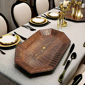 Classic Durable Wooden <b>Tray</b> for <b>Kitchen</b> Dining Table Party Organizing - Product Image 1
