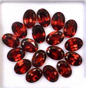Garnet rouge naturel ovale facetté, calibré, certifié, non traité, prêt pour la sertissage de bijoux - Product Image 5