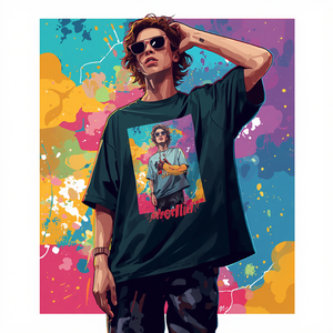 T-shirt pour homme 100% coton 240GSM, col rond, poids lourd, personnalisable - Product Image 4