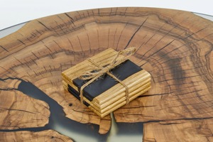Wood & Resin Coaster Set of with <b>Stand</b> Handmade <b>Drink</b> Coasters for Coffee Tables Perfect for Home Kitchen or Office Use - Product Image 6