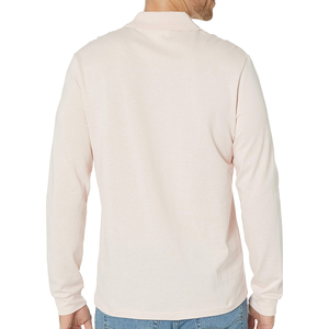 Polo de Manga Larga para Hombre, Color Sólido, Algodón Jersey, Transpirable, Diseño Casual de Punto, Corte Regular, Ropa Informal - Product Image 6