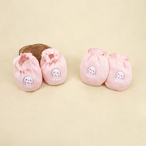 Ensemble de moufles et de chaussons décontractés pour bébé en coton biologique tricoté à 100 %, imprimé par transfert thermique, respirant, anti-griffures, pour 4 saisons - Product Image 2