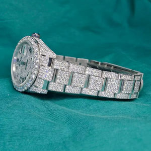 Top Selling Moissanite <b>Watch</b> for <b>Men</b> Iced Out With Round Brilliant Cut VVs Diamond Iced Out Hip Hop <b>Watch</b> for <b>Men</b> USA Uk Buy - Product Image 1
